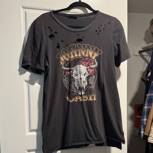 Distressed Johnny Cash Graphic T-Shirt
